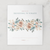 Carte De Placement Terracotta Turquoise Neutre Aquarelle mariage flor (Extérieur déplié)