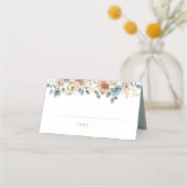 Carte De Placement Terracotta Turquoise Neutre Aquarelle mariage flor (Devant)