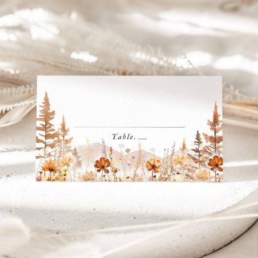 Carte De Placement Terracotta Wildflower Mountain Wedding Place Card
