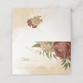 Carte De Placement terre cuite tonalité de terre mariage vert fleuri (Extérieur déplié)