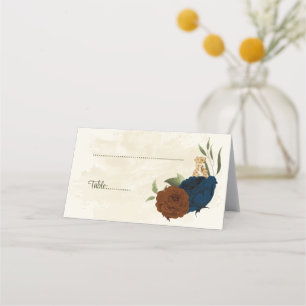 Carte De Placement terre cuite tonalité marine floral vert mariage