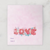 Carte De Placement Texte d'amour rouge en lettres bloc gras Aquarelle (Extérieur déplié)