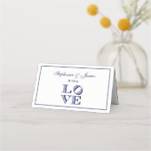 Carte De Placement Texte graphique LOVE - Bleu (Devant)