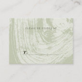 Carte De Placement Texture de bois rustique vert pour mariage de prin (Devant)