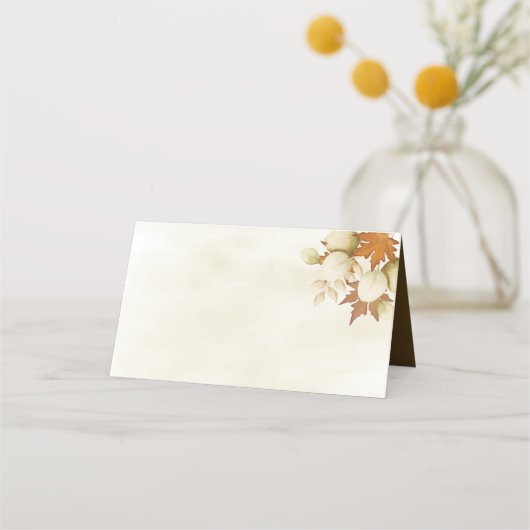Carte De Placement Thanksgiving Autumn Greenery Fall Foliage Elégant (Dos)