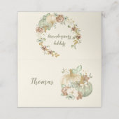 Carte De Placement Thanksgiving Citrouilles Green Gold Brown (Extérieur déplié)