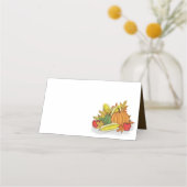Carte De Placement Thanksgiving Cornucopia Verdure Élégant automne (Dos)