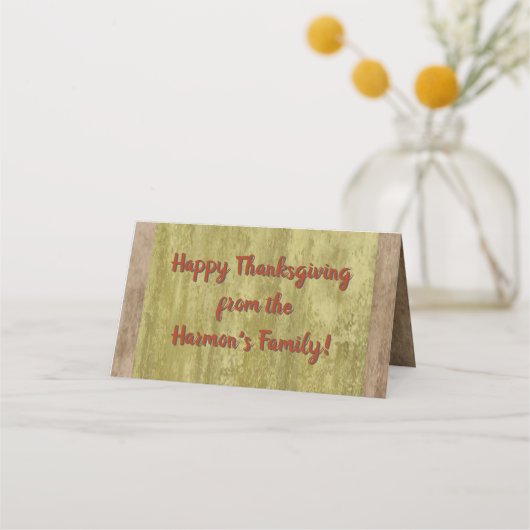 Carte De Placement Thanksgiving Paysage Feuille en chute libre (Dos)
