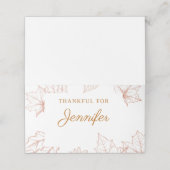 Carte De Placement Thanksgiving place Card, Diner Card, Décor de vaca (Extérieur déplié)