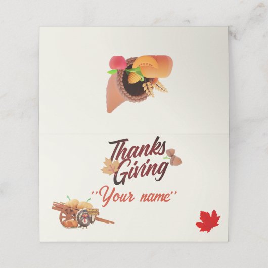 Carte De Placement Thanksgiving Turkey Bird (Extérieur déplié)