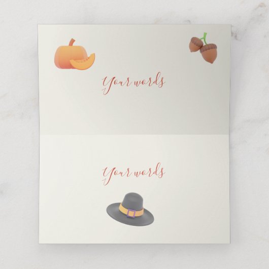 Carte De Placement Thanksgiving Turkey Bird (Intérieur déplié)