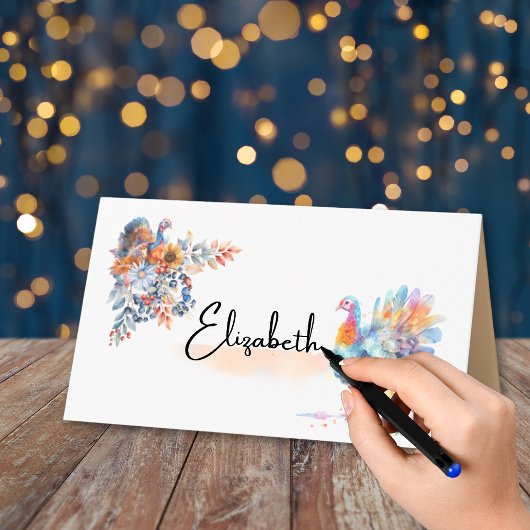 Carte De Placement Thanksgiving Turkey Folded Place Card