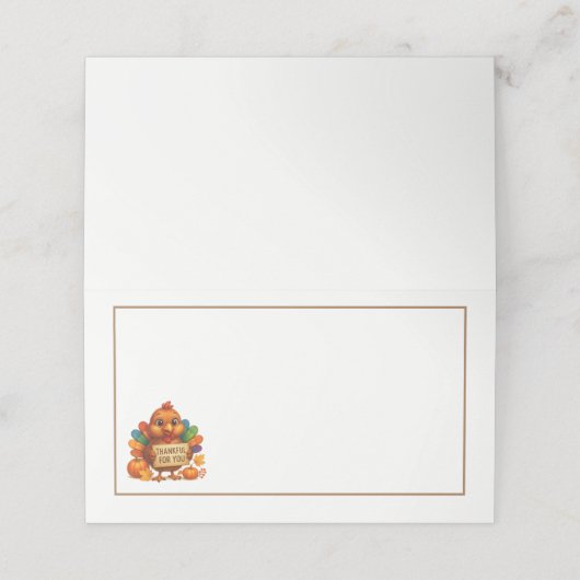 Carte De Placement Thanksgiving Turkey Name Place Cards (Extérieur déplié)