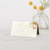 Carte De Placement Thanksgiving Turquie Bird Green Foliage Feuilles (Dos)