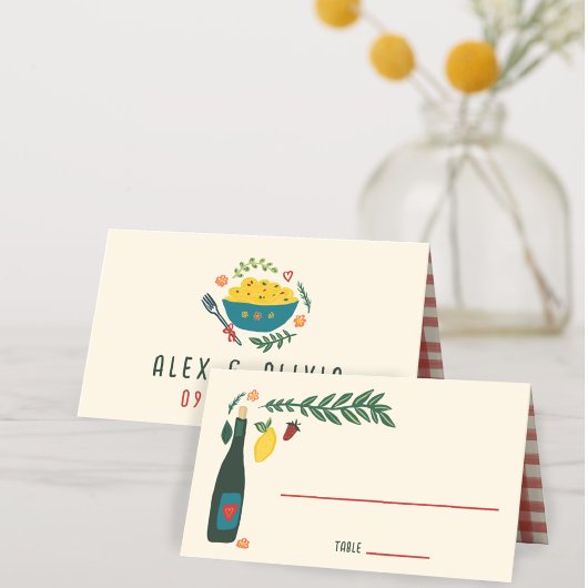 Carte De Placement That's Amore Italian Food CUSTOM Wedding 