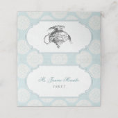 Carte De Placement Thé à la haute victorienne bleue (Extérieur déplié)