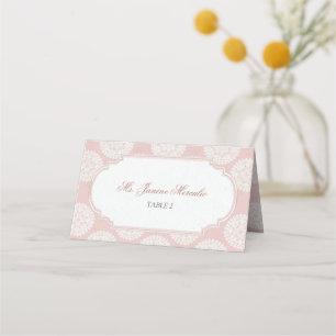 Carte De Placement Thé à la rose de style victorien