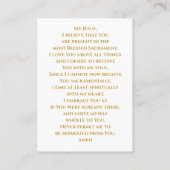 Carte De Placement The Act of Spiritual Communion Prayer Card  (Dos)