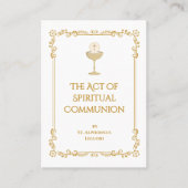 Carte De Placement The Act of Spiritual Communion Prayer Card  (Devant)