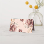 Carte De Placement Thé de mariage rose poudré (Dos)