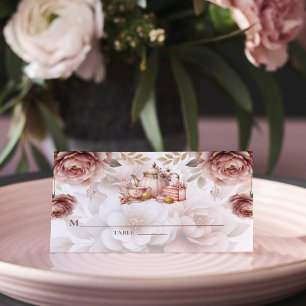 Carte De Placement Thé de mariage rose poussiéreux