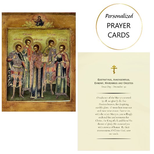 Carte De Placement The Five Companions Holy Martyrs Prayer Card