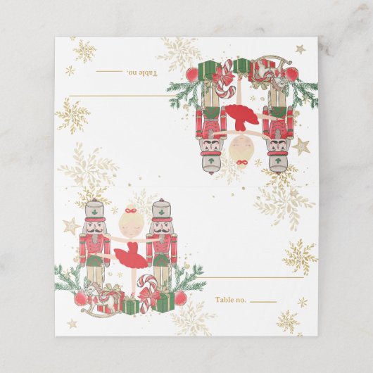 Carte De Placement The Nutcracker Christmas Ballet Blonde Red Tutu (Extérieur déplié)