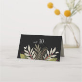 Carte De Placement Thème Botanique Muet | Noir | MARIAGE (Dos)