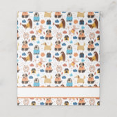 Carte De Placement Thème d'anniversaire du chien de caricature mignon (Extérieur déplié)