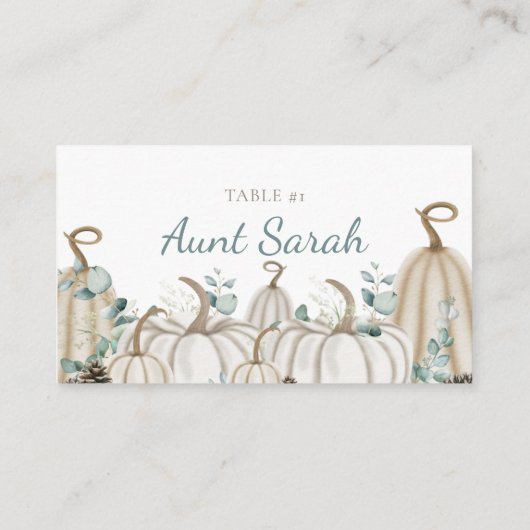 Carte De Placement Thème de chute neutre Siège Numéro de tableau Cart (Dos)