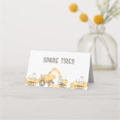 Carte De Placement Thème de construction Étiquettes alimentaires (Dos)