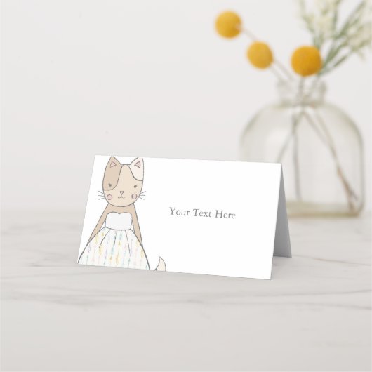 Carte De Placement Thème de mariage de chat Getting Meowied Baby Show (Devant)