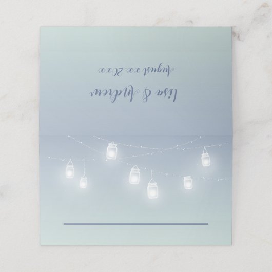 Carte De Placement Thème Décontracté mariage bleu et blanc doux (Extérieur déplié)