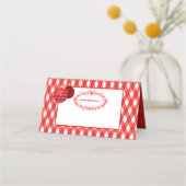 Carte De Placement Thème rouge et blanc / Joyeux Noël (Devant)