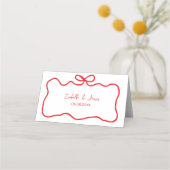 Carte De Placement Tir à l'arc Main Courante Ondulée Baby Shower Mari (Dos)