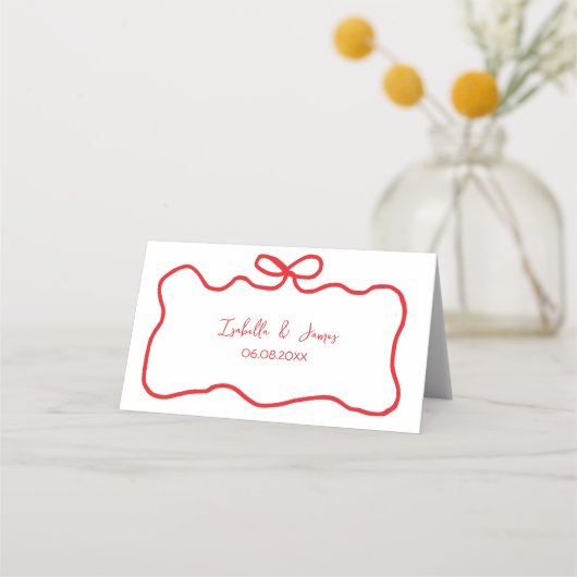 Carte De Placement Tir à l'arc Main Courante Ondulée Baby Shower Mari (Dos)