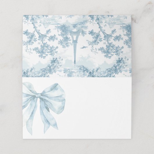 Carte De Placement Toile Poussiéreux Bleu Français Nœud papillon douc (Extérieur déplié)