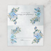 Carte De Placement Tomber dans l'amour aquarelle bleu Mariage Floral (Extérieur déplié)