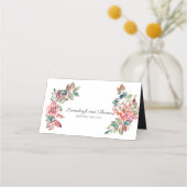Carte De Placement Tomber dans l'amour Aquarelle Mariage Floral (Dos)