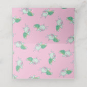 Carte De Placement Tortue de mer mignonne Baby shower fille rose (Intérieur déplié)