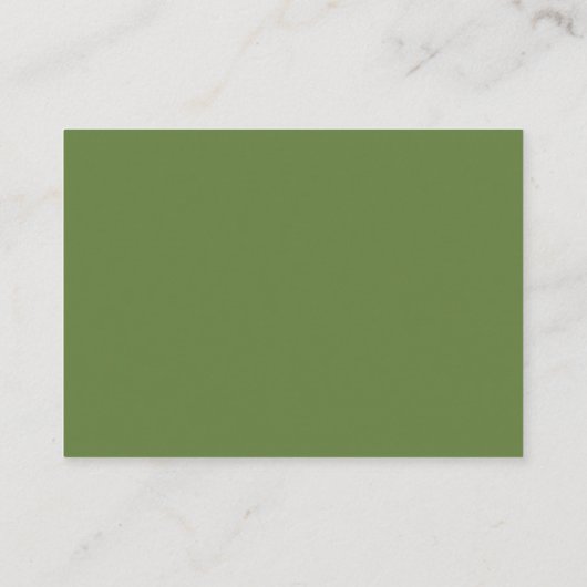 Carte De Placement Toscane moderne Olive Feuille Numéro de tableau (Dos)