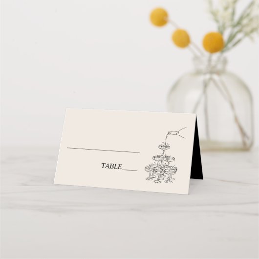 Carte De Placement Tour Champagne Mariage Cadre (Devant)