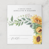 Carte De Placement Tournesol Aquarelle Mariage botanique moderne (Extérieur déplié)