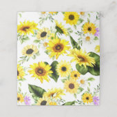 Carte De Placement Tournesol d'aquarelle 7 (Extérieur déplié)