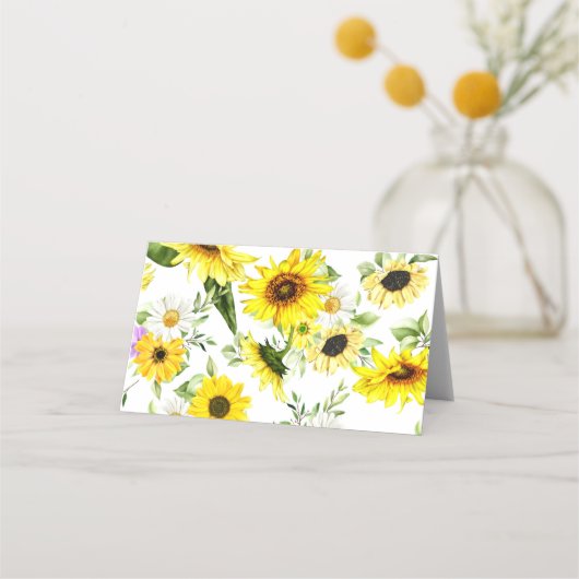 Carte De Placement Tournesol d'aquarelle 7 (Dos)