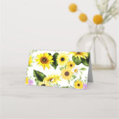 Carte De Placement Tournesol d'aquarelle 7 (Devant)
