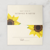 Carte De Placement Tournesol Jaune Carte de table d'hôtes à thème (Extérieur déplié)