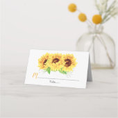 Carte De Placement Tournesol Jaune Fleurs de Mariage (Devant)