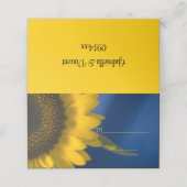 Carte De Placement Tournesol jaune sur Mariage bleu (Extérieur déplié)