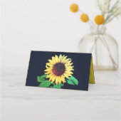 Carte De Placement Tournesol Mariage Rustique Fête d'Été (Dos)